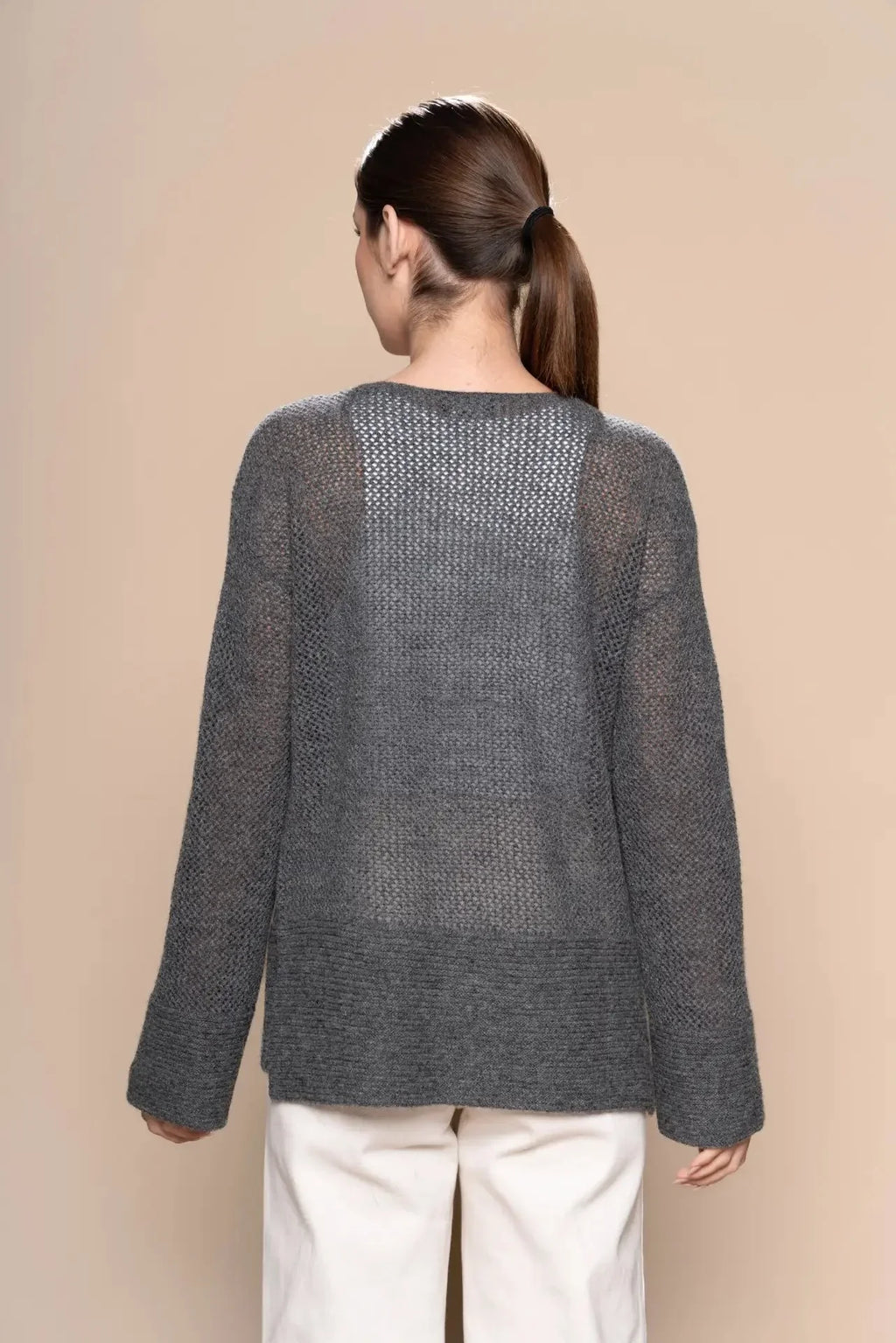 Alpaka Lochstrickpullover