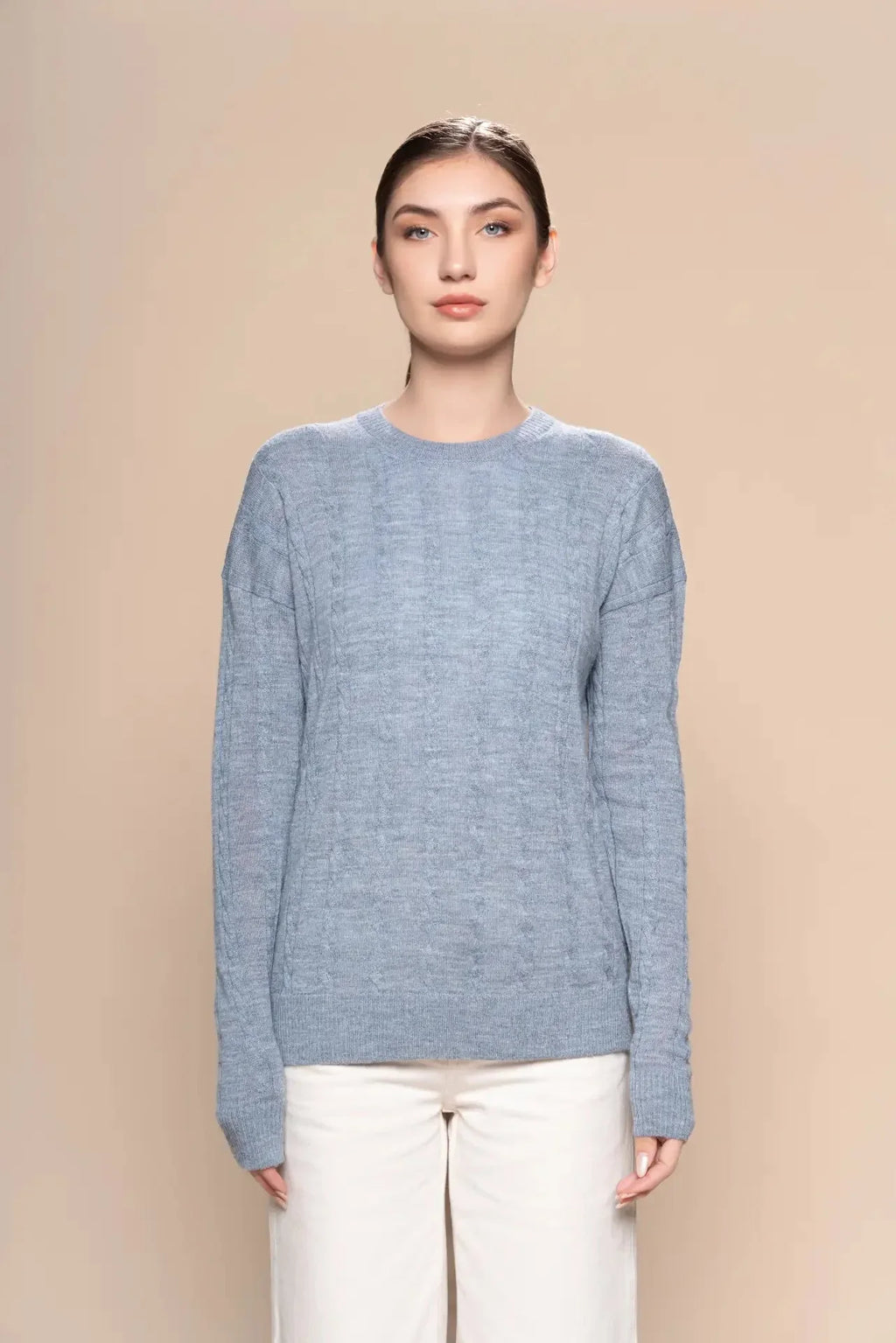 Geflochtenes Alpakapullover aus Strick