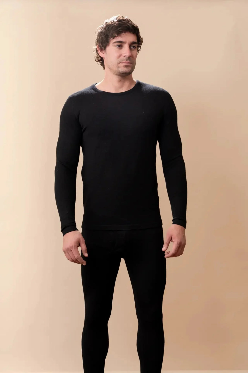 Herren Baby-Alpakka-Seide Thermounterwäsche Set