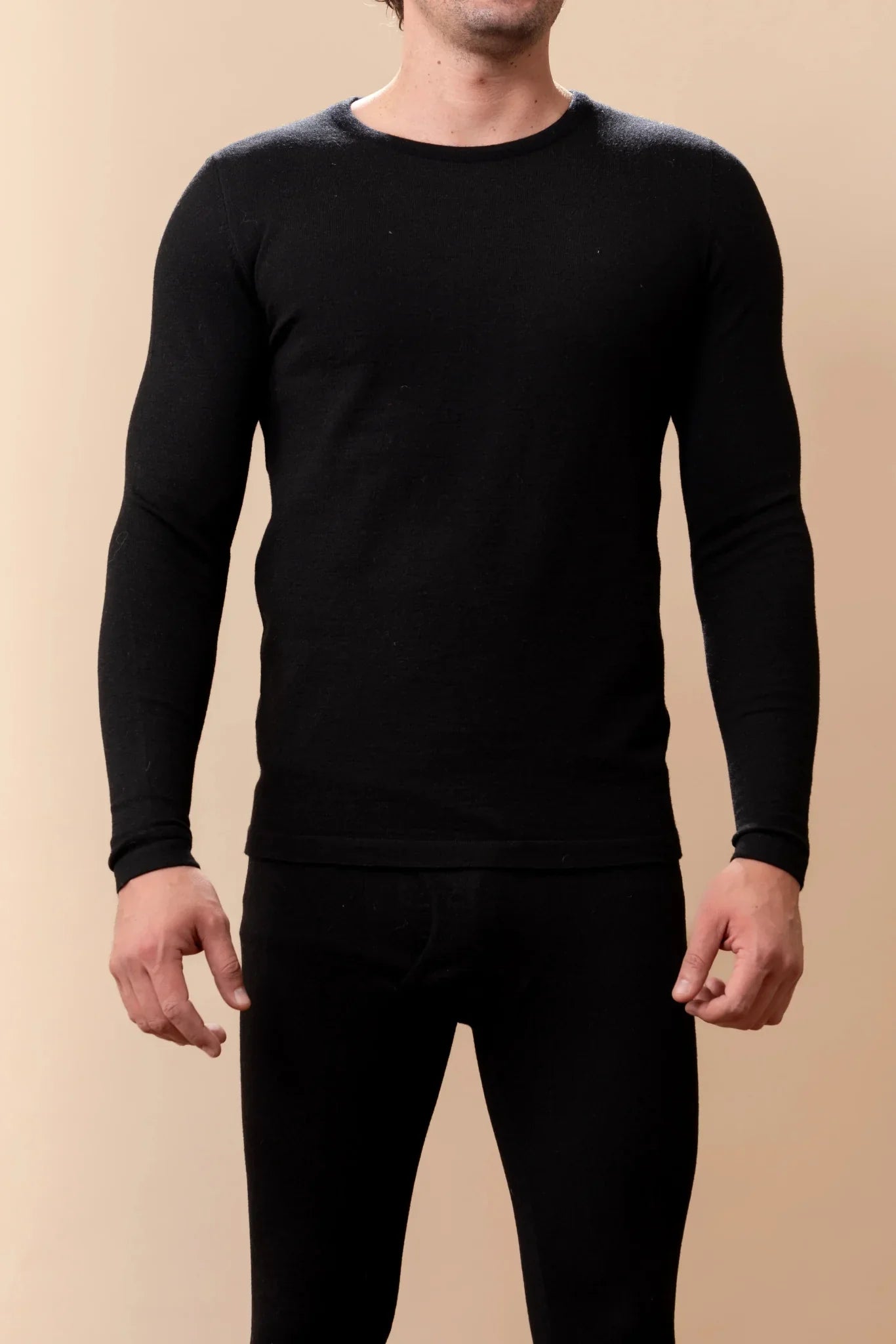 Herren Baby-Alpakka-Seide Thermounterwäsche Set