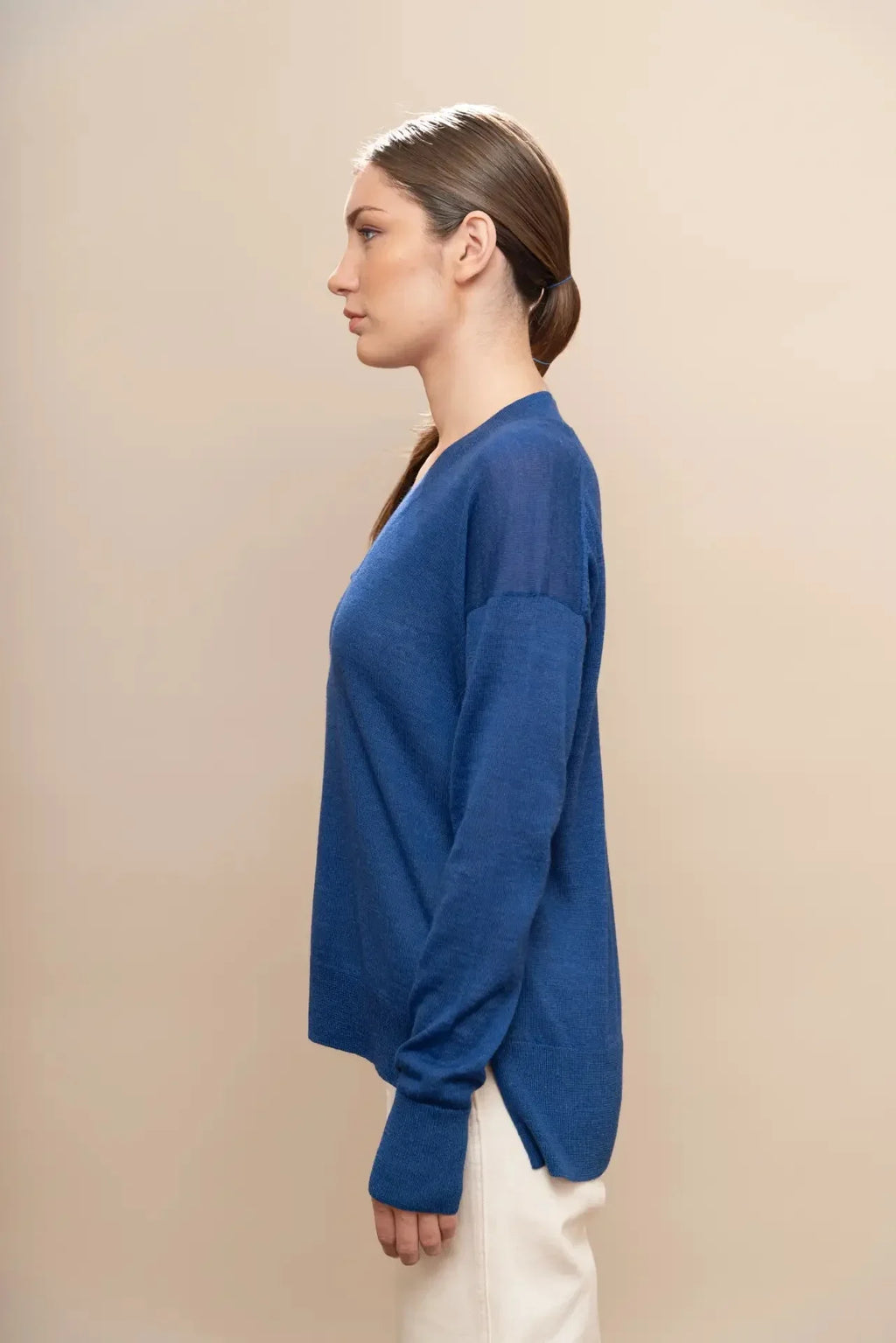 Dament - Baby-Alpaka V-Ausschnitt Pullover