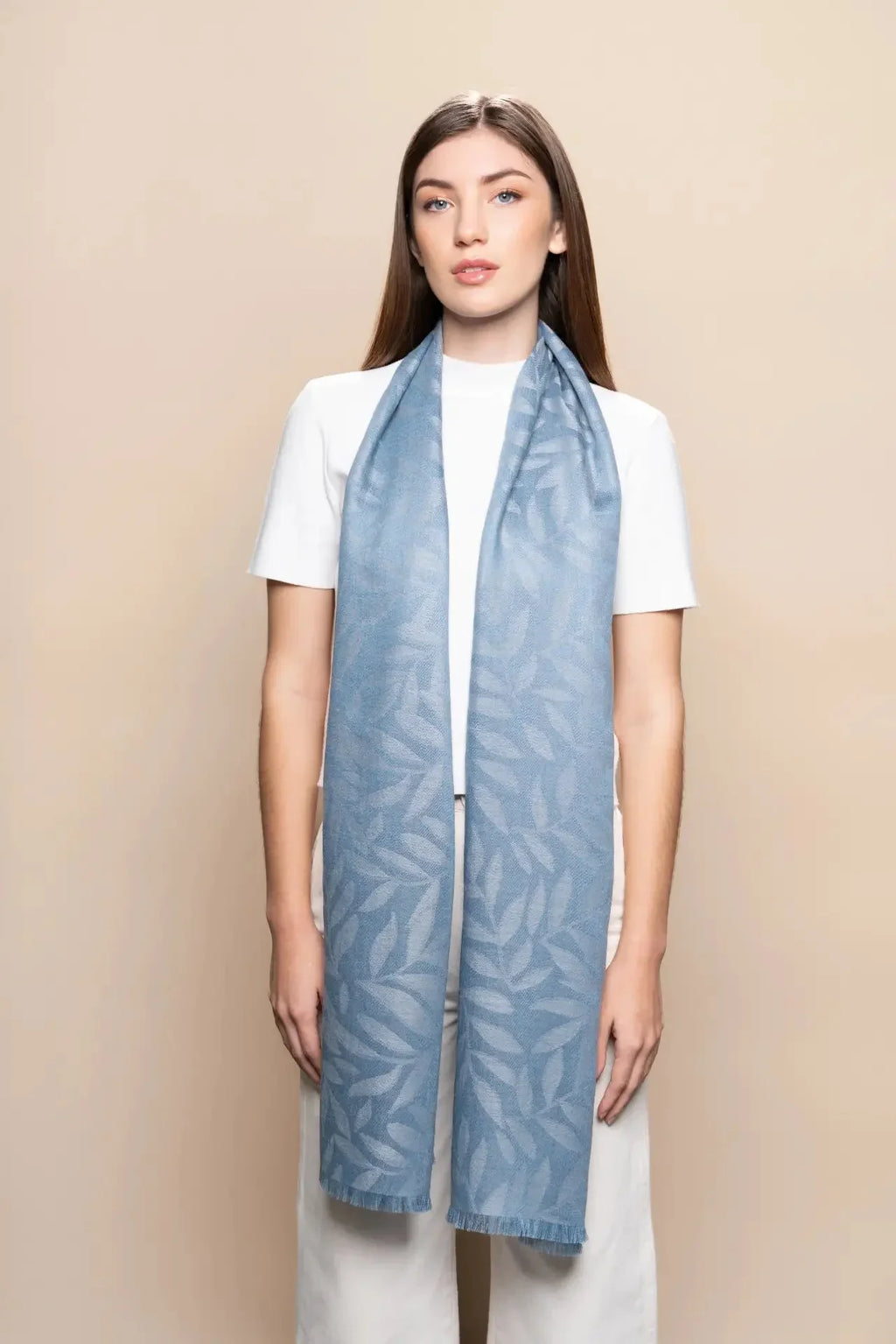 Blatt Jacquard Damen Schal