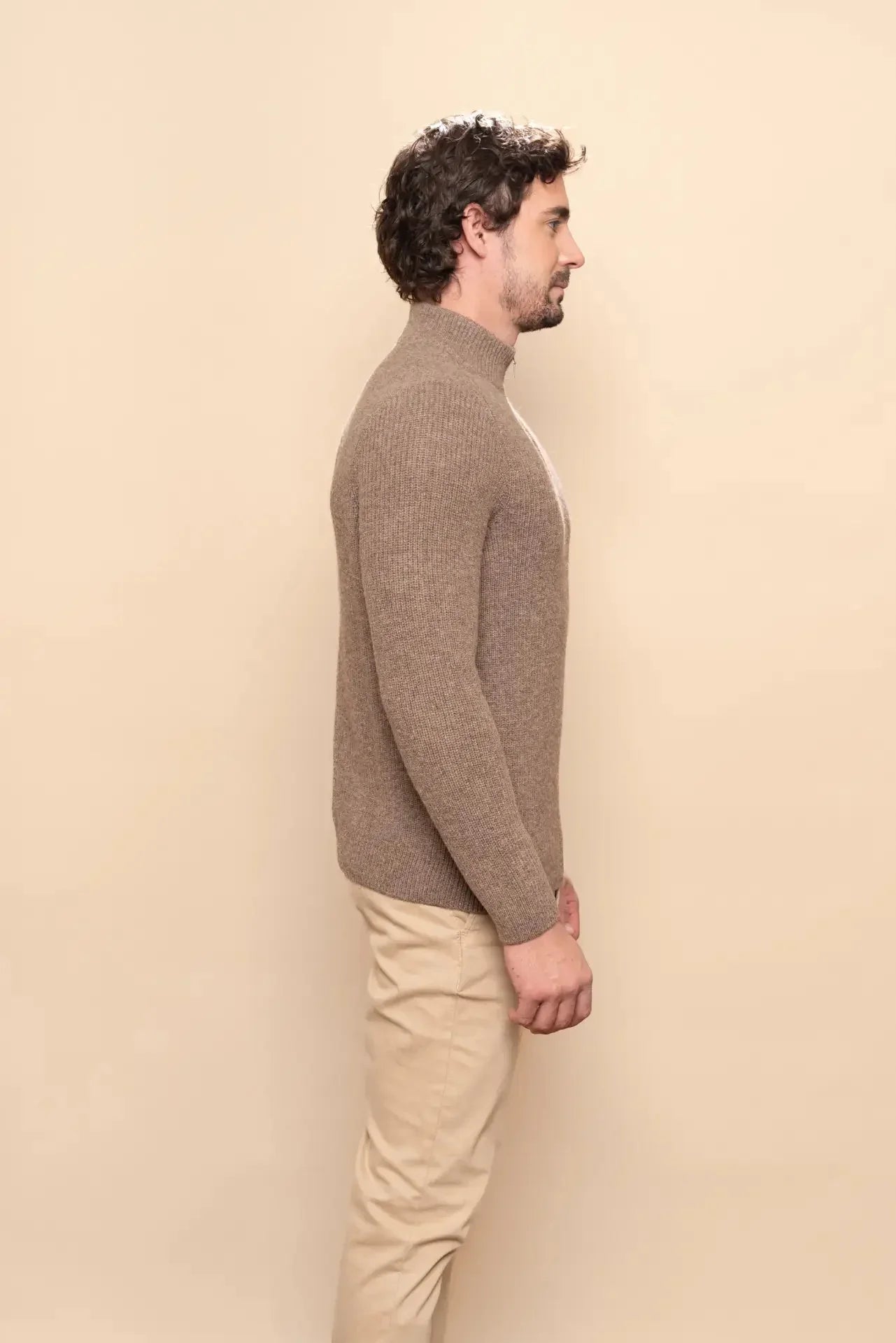 Herren Alpaka Halbes-zip Pullover