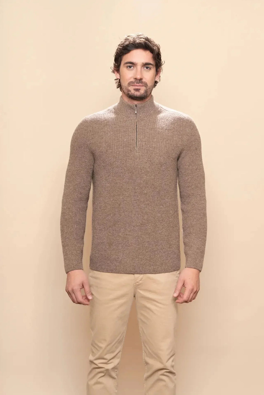 Herren Alpaka Halbes-zip Pullover