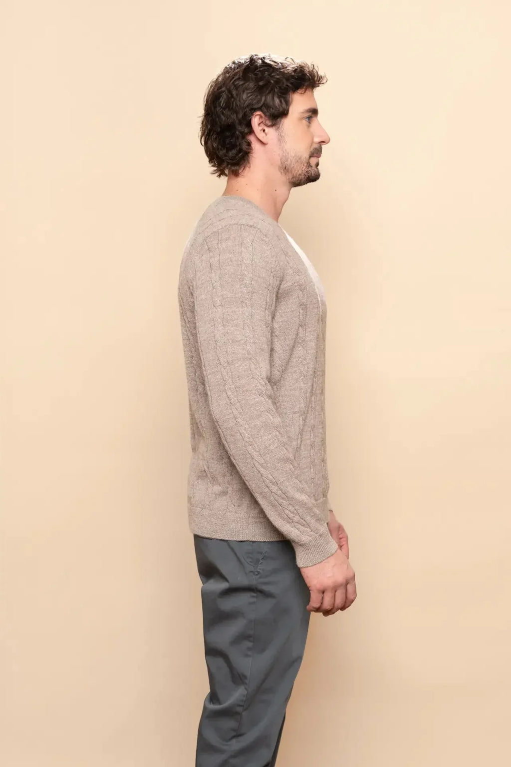 Herren Flecht-Alpaka-Pullover